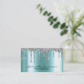 Silver Drivers Metal look Elegant Unieke Custom Visitekaartje (Staand voorkant)