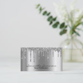 Silver Drivers Metal look Elegant Unieke Custom Visitekaartje (Staand voorkant)