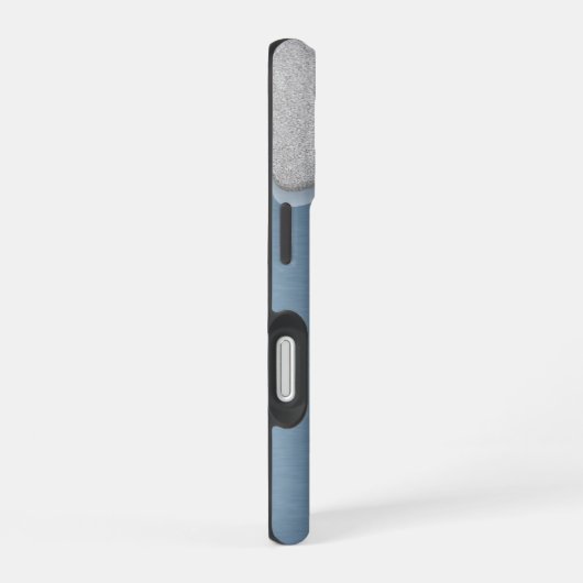 Silver Drivers Monogram Blue Metallic iPhone 16 Hoesje (Rechterkant)