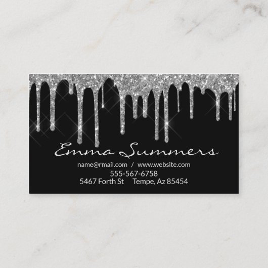 Silver Drivers zwart, elegant uniek, aangepast Visitekaartje (Achterkant)