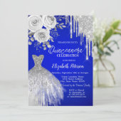 Silver Drives, Dress Rozen Royal Blue Quinceanera Kaart (Staand voorkant)