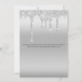 Silver Driving Glitter Glam Trendy Elegant Save The Date (Achterkant)