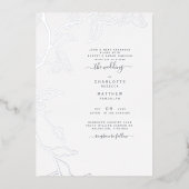 Silver Driving Ivy Wedding Folie Uitnodiging (Voorkant)