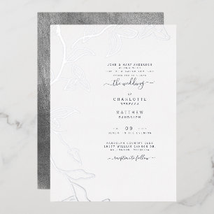 Silver Driving Ivy Wedding Folie Uitnodiging