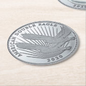 SILVER DUBBELE ELGF-MUNTEN RONDE KARTONNEN ONDERZETTER (Gebogen)