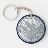 SILVER DUBBELE ELGF-MUNTEN SLEUTELHANGER (Voorkant)