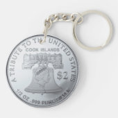 SILVER DUBBELE ELGF-MUNTEN SLEUTELHANGER (Achterkant)