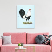 Silver Duckwing Gamecock Canvas Afdruk (Insitu (Woonkamer))