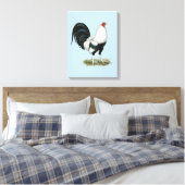 Silver Duckwing Gamecock Canvas Afdruk (Insitu (Slaapkamer))