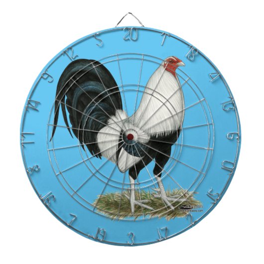 Silver Duckwing Gamecock Dartbord (Voorkant)