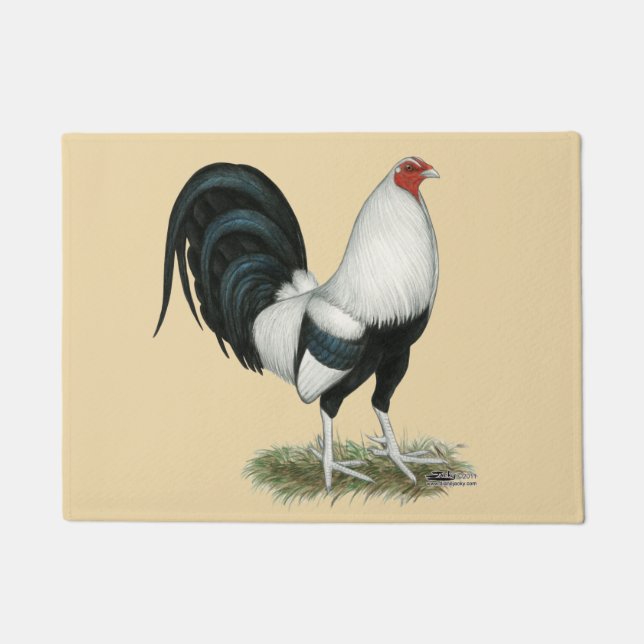 Silver Duckwing Gamecock Deurmat (Voorkant)