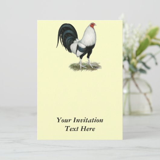 Silver Duckwing Gamecock Kaart (Staand voorkant)