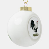 Silver Duckwing Gamecock Keramische Bal Ornament (Links)