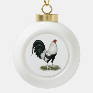 Silver Duckwing Gamecock Keramische Bal Ornament