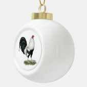 Silver Duckwing Gamecock Keramische Bal Ornament (Rechts)
