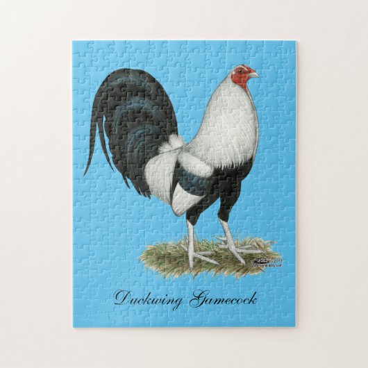 Silver Duckwing Gamecock Legpuzzel (Verticaal)