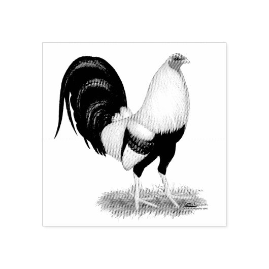 Silver Duckwing Gamecock Rubberstempel (Afrduk)