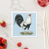 Silver Duckwing Gamecock Servetten (Insitu)