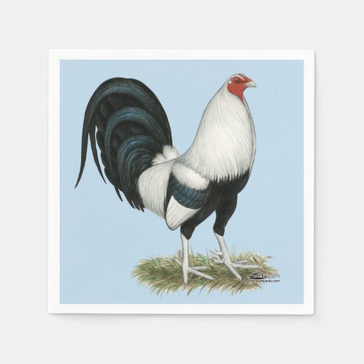 Silver Duckwing Gamecock Servetten (Voorkant)