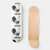 Silver Duckwing Gamecock Skateboard (Voorkant)
