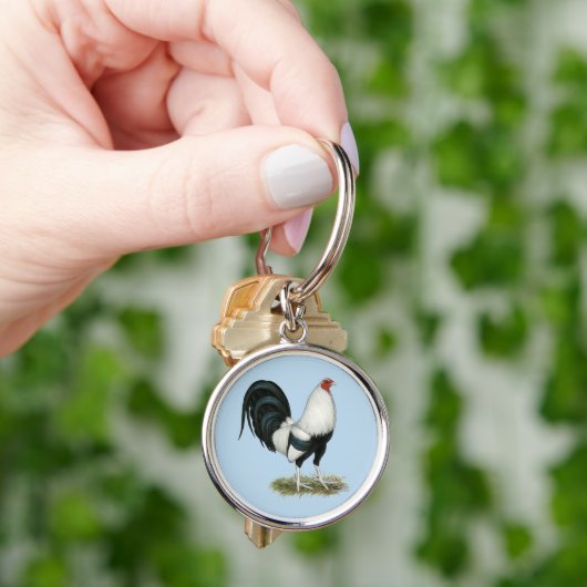 Silver Duckwing Gamecock Sleutelhanger (Hand)