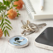 Silver Duckwing Gamecock Sleutelhanger (Zijkant)