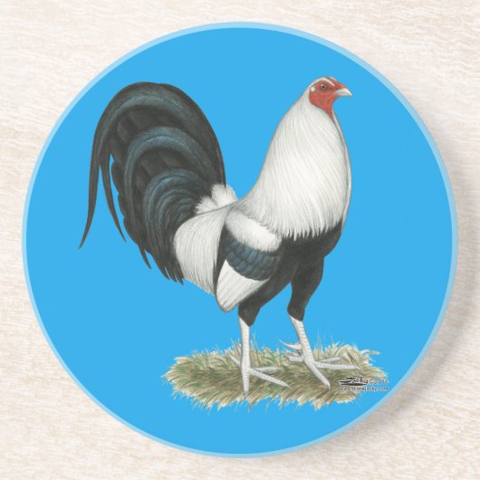 Silver Duckwing Gamecock Zandsteen Onderzetter (Voorkant)
