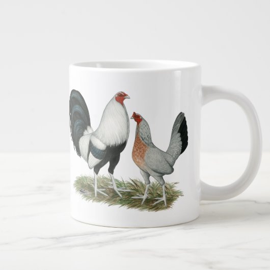 Silver Duckwing Gamefowl Grote Koffiekop (Rechts)