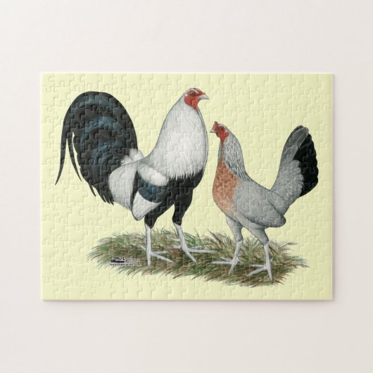 Silver Duckwing Gamefowl Legpuzzel (Horizontaal)