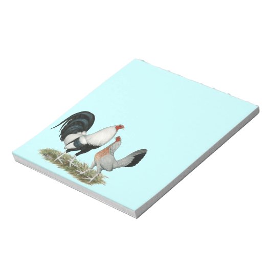 Silver Duckwing Gamefowl Notitieblok (Linkerzijde)