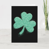 Silver Dust Glitter Clover Leaf St. Patrick's Day Kaart (Voorkant)