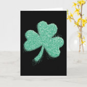 Silver Dust Glitter Clover Leaf St. Patrick's Day Kaart (Gele Bloem)