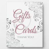 Silver & Dusty Roos Elegant Wedding Gifts & Kaarte Fotoplaat (Voorkant)