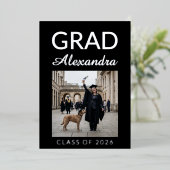 Silver DVM Veterinary Medicine Graduation Party Folie Uitnodiging (Staand Voorkant)