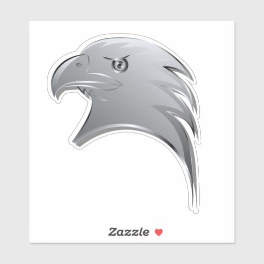 Silver Eagle Head - Contour Vinyl Sticker (Vel)