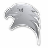 Silver Eagle Head - Contour Vinyl Sticker (Voorkant)