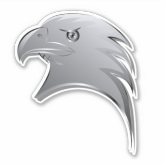 Silver Eagle Head - Contour Vinyl Sticker