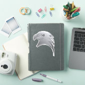 Silver Eagle Head - Contour Vinyl Sticker (iPad Cover)