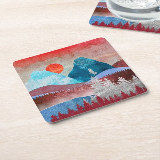 Silver Eagle Landschap Kartonnen Onderzetters (Schuin)