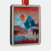 Silver Eagle Landschap Metalen Ornament (Rechts)