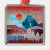 Silver Eagle Landschap Metalen Ornament (Voorkant)