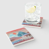 Silver Eagle Landschap Stenen Onderzetter (Zijkant)