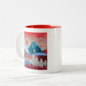 Silver Eagle Landschap Tweekleurige Koffiemok (Voorkant links)