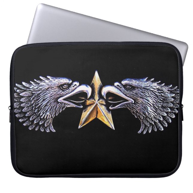 Silver Eagles en Star Laptop Computer Sleeve (Voorkant)