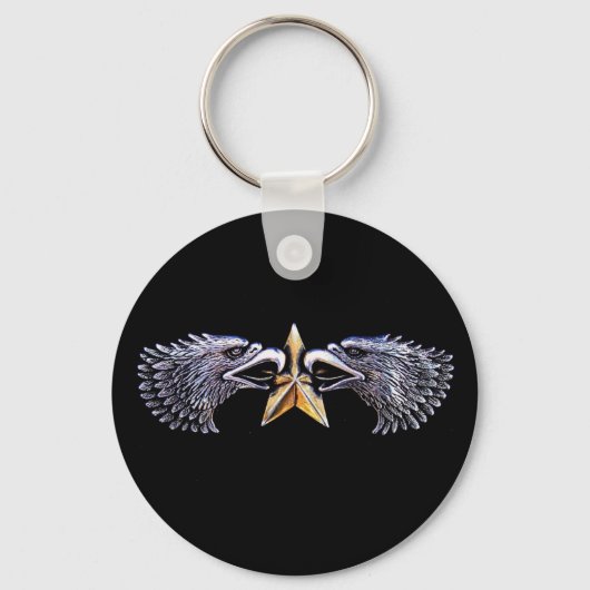 Silver Eagles met Gold Star-Sleutelhanger Sleutelhanger (Voorkant)