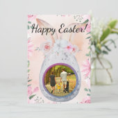 Silver Easter Egg with photo Kaart (Staand voorkant)