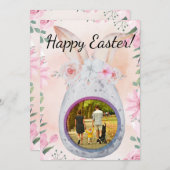 Silver Easter Egg with photo Kaart (Voorkant / Achterkant)