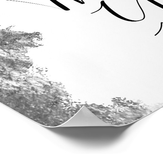 Silver Edge Wedding Hashtag Sign Poster (Hoek)