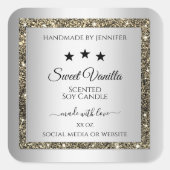 Silver Effect Gold Glitter Product Packaging Label (Voorkant)