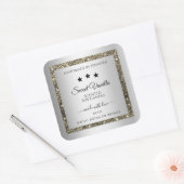 Silver Effect Gold Glitter Product Packaging Label (Envelop)